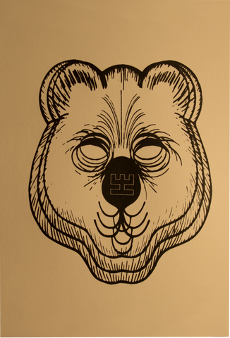 Affiche Wild Bear noir/blanc limitée 10 exemplaires